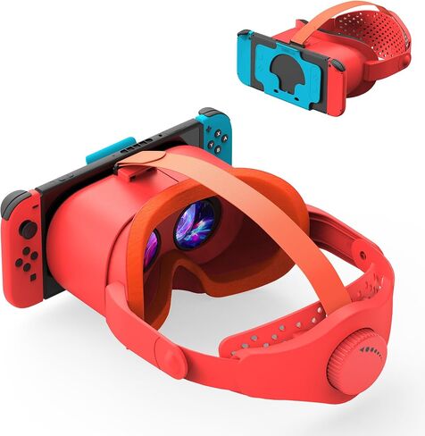 سماعة رأس VR من STARTRC GAMES لجهاز Nintendo Switch & Switch OLED، نظارات الواقع الافتراضي المطورة مع عدسة قابلة للتعديل وحزام النخبة، ملحقات نظارات Labo VR Kit ثلاثية الأبعاد لتجربة ألعاب الواقع الافتراضي in Kuwait