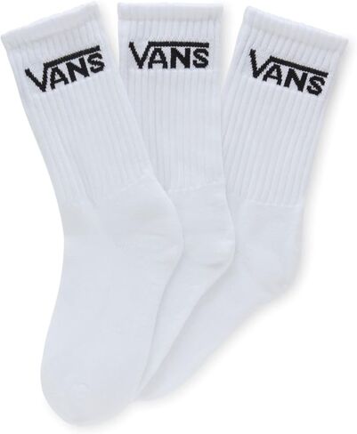 Vans Kids' Classic Crew Socks (3-Pack) | Unisex Everyday Socks for Boys & Girls, Soft & Stretchy Fabric, Great for High-Top Shoes, White, 10-13.5 in Saudi Arabia
