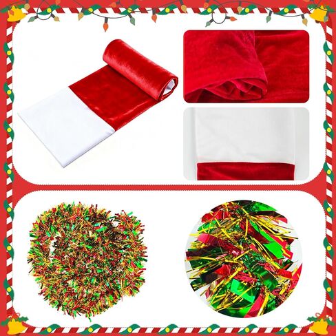 3 Pcs 12 foot Skeleton Christmas Outfit Skeleton Clothes Costume Accessories Includes 44 Inch Giant Santa Hat and Scarf Metallic Garlands for Halloween Xmas Party Supplies in Saudi Arabia