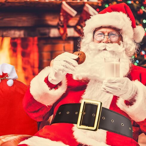 7 Pcs Christmas Santa Claus Costume Accessory Set - Santa Belt, Bag, Beard Wig, Gloves, Xmas Hat, Glasses for Adult in Saudi Arabia