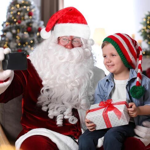 7 Pcs Christmas Santa Claus Costume Accessory Set - Santa Belt, Bag, Beard Wig, Gloves, Xmas Hat, Glasses for Adult in Saudi Arabia