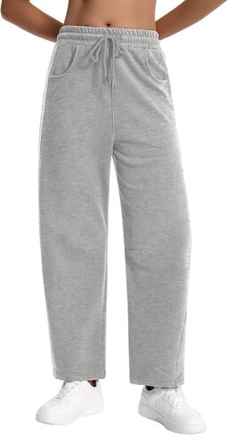 Auriviz Womens Barrel Sweatpants Drawstring High Waisted Wide Leg Pants Baggy Casual Workout Sweat Pants 28‘’ Inseam in Saudi Arabia