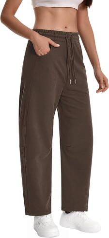 Auriviz Womens Barrel Sweatpants Drawstring High Waisted Wide Leg Pants Baggy Casual Workout Sweat Pants 28‘’ Inseam in Saudi Arabia