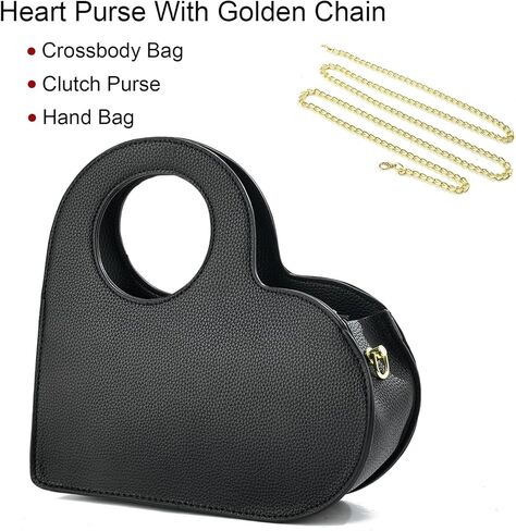 KURGOOL Heart Purse Clutch Purses and Handbags, Small Crossbody Bag with Golden Chain, Birthday Gifts for Women, Mom, Sister in Saudi Arabia