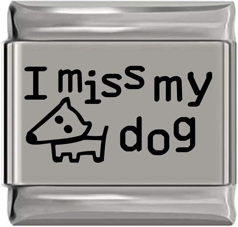 NewCharms I Miss My Dog Laser Engraved Italian Charm (9mm Standard Size) in Saudi Arabia