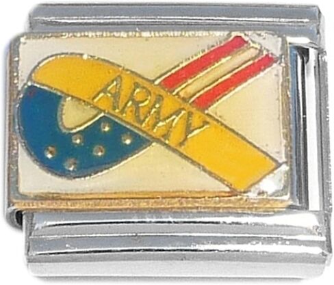 Army Ribbon Yellow and Patriotic Red White Blue Italian Charm in Saudi Arabia