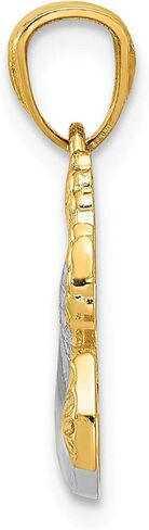 14K Two Tone Gold Holy Spirit Dove Charm Religious in Saudi Arabia