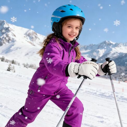 Kids Winter-Ski-Gloves for Boys Girls,Thermal Fleece Lined Cold-Weather-Windproof-Gloves for 6-12Yrs Children in Saudi Arabia