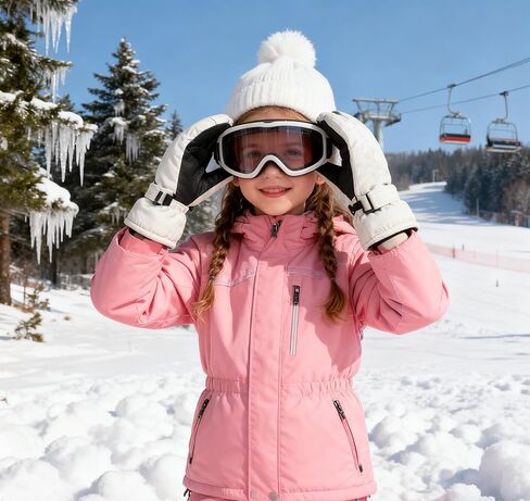 Kids Winter-Ski-Gloves for Boys Girls,Thermal Fleece Lined Cold-Weather-Windproof-Gloves for 6-12Yrs Children in Saudi Arabia