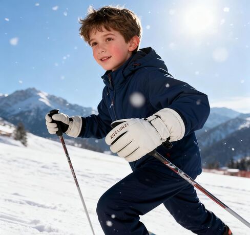 Kids Winter-Ski-Gloves for Boys Girls,Thermal Fleece Lined Cold-Weather-Windproof-Gloves for 6-12Yrs Children in Saudi Arabia