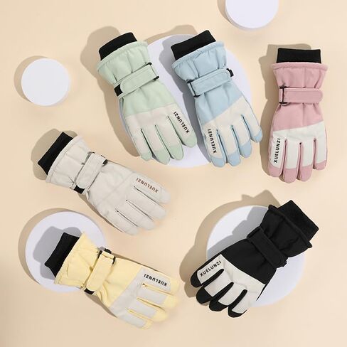 Kids Winter-Ski-Gloves for Boys Girls,Thermal Fleece Lined Cold-Weather-Windproof-Gloves for 6-12Yrs Children in Saudi Arabia