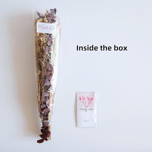 Warm Sunset Dried Flower Bouquet (No Vase) | 17'' Mini Floral Arrangement with Pampas, Baby's Breath, Eucalyptus & More Natural Dried Flowers – Home Wedding Decor Centerpiece in Saudi Arabia