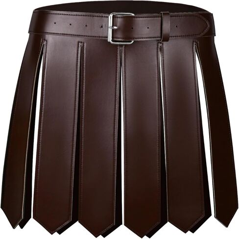 JIAHG Halloween Medieval PU Leather Roman Soldier Armor Skirt Gothic Viking Adjustable Buckle Tassel Belt for Warrior Cosplay in Saudi Arabia