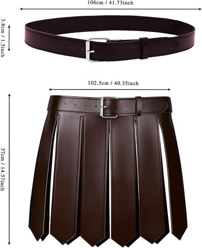 JIAHG Halloween Medieval PU Leather Roman Soldier Armor Skirt Gothic Viking Adjustable Buckle Tassel Belt for Warrior Cosplay in Saudi Arabia
