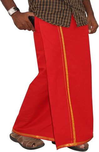 Dhoti فردي للرجال مع حواف Jari ذهبية وجيب Welcro جاهز للرجال in Kuwait