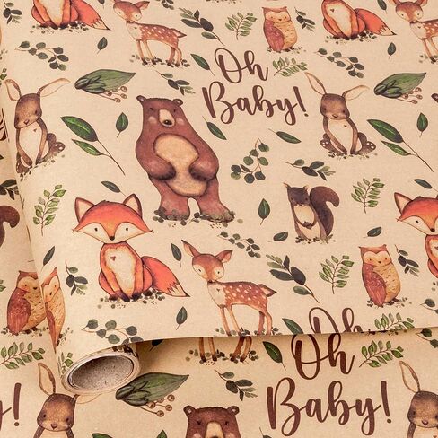 Vnaaem Paw Wrapping Paper 6 Pc Kraft Puppy Dog Wrap Paper Folded Flat for Boys Girls Baby Shower Birthday Holiday Party 19.6 X27.8Inch in Kuwait