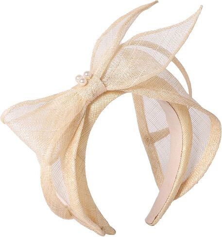 Women's Fascinators Hats Wedding Sinamay Headband Church Cocktail Dresses Headwear Tea Party Hat Accessories in Saudi Arabia