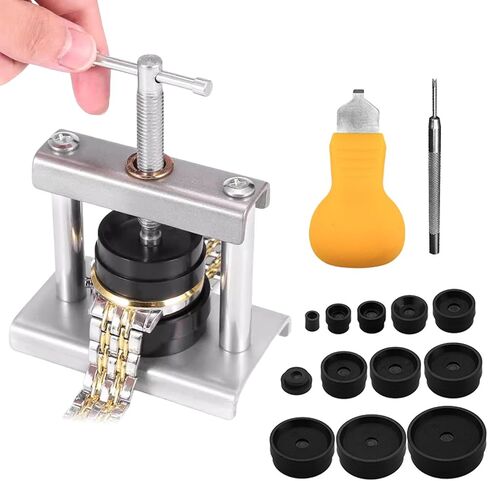 Watch Press Tool Set, Watch Back Case Closer for Closing The Cover, Watches Back Remover Battery Replacement Repair Kit with Round Dials 16 to 50mm in Saudi Arabia