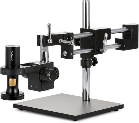 مجهر رقمي USB الكل في واحد من سلسلة AmScope DM756 بدقة 8.3 ميجابكسل - تكبير 0.7X-11.2X - يشتمل على ذراع مفصلية وإضاءة حلقة 60 LED in Kuwait