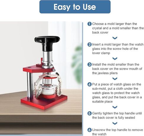 Watch Press Tool Set, Watch Back Case Cover Opener Closing Kit Screw Type Crystal Bezel Watch Repair Tools with 20 Dies in Saudi Arabia