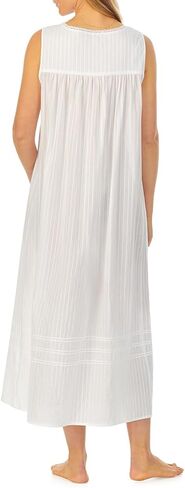 Eileen West Sleepwear & Loungewear for Women - Dobby Stripe Collection - 100% Cotton Lightweight Breathable Long Nightgown in Saudi Arabia