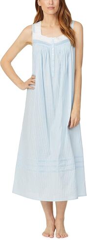 Eileen West Sleepwear & Loungewear for Women - Dobby Stripe Collection - 100% Cotton Lightweight Breathable Long Nightgown in Saudi Arabia