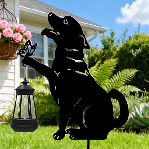 Solar Lights Outdoor Garden Decor - Black Cat Figurine Light Stake with Butterfly Decorative Metal Housewarming Ornament for Yard Pathway Lawn Patio – Unique Gift Ideas for Christmas in Kuwait