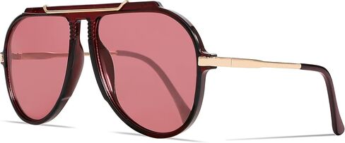 Oversized Aviator Sunglasses for Women Men 2026 70s Retro Gold Metal Sun Glasses Tangle Free Square Aviators in Saudi Arabia