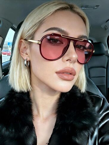 Oversized Aviator Sunglasses for Women Men 2026 70s Retro Gold Metal Sun Glasses Tangle Free Square Aviators in Saudi Arabia