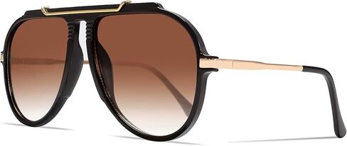 Oversized Aviator Sunglasses for Women Men 2026 70s Retro Gold Metal Sun Glasses Tangle Free Square Aviators in Saudi Arabia