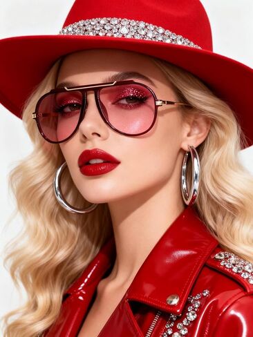 Oversized Aviator Sunglasses for Women Men 2026 70s Retro Gold Metal Sun Glasses Tangle Free Square Aviators in Saudi Arabia