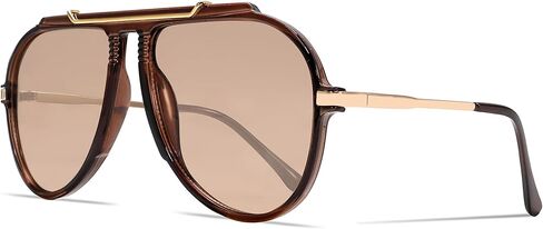 Oversized Aviator Sunglasses for Women Men 2026 70s Retro Gold Metal Sun Glasses Tangle Free Square Aviators in Saudi Arabia