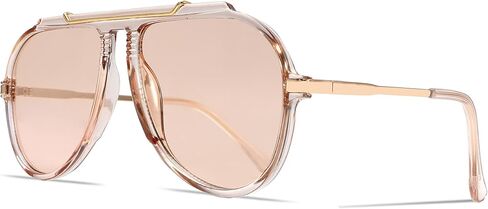 Oversized Aviator Sunglasses for Women Men 2026 70s Retro Gold Metal Sun Glasses Tangle Free Square Aviators in Saudi Arabia