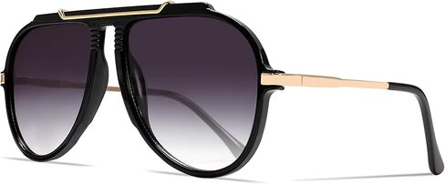 Oversized Aviator Sunglasses for Women Men 2026 70s Retro Gold Metal Sun Glasses Tangle Free Square Aviators in Saudi Arabia