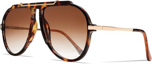Oversized Aviator Sunglasses for Women Men 2026 70s Retro Gold Metal Sun Glasses Tangle Free Square Aviators in Saudi Arabia