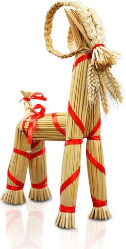 16.1-inch Tall Swedish Straw-Woven Christmas Goat Yule Decoration forome Birthday Party Interior Outdoor Holiday Tradition Decor in Saudi Arabia