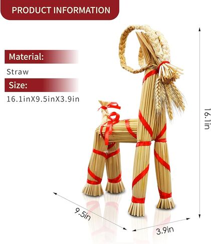 16.1-inch Tall Swedish Straw-Woven Christmas Goat Yule Decoration forome Birthday Party Interior Outdoor Holiday Tradition Decor in Saudi Arabia
