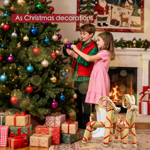 16.1-inch Tall Swedish Straw-Woven Christmas Goat Yule Decoration forome Birthday Party Interior Outdoor Holiday Tradition Decor in Saudi Arabia