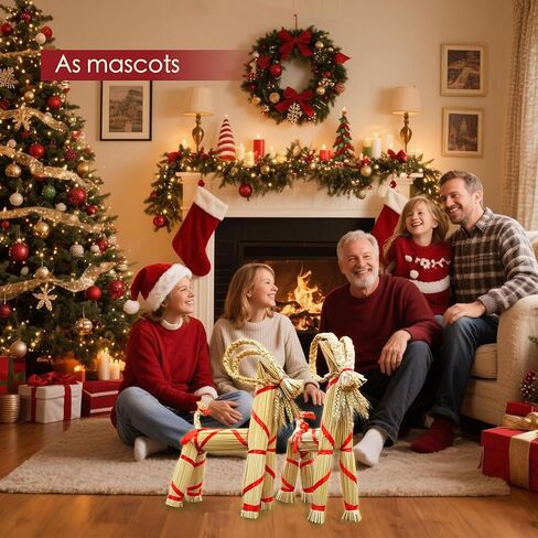 16.1-inch Tall Swedish Straw-Woven Christmas Goat Yule Decoration forome Birthday Party Interior Outdoor Holiday Tradition Decor in Saudi Arabia
