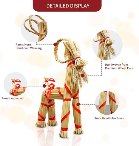 16.1-inch Tall Swedish Straw-Woven Christmas Goat Yule Decoration forome Birthday Party Interior Outdoor Holiday Tradition Decor in Saudi Arabia