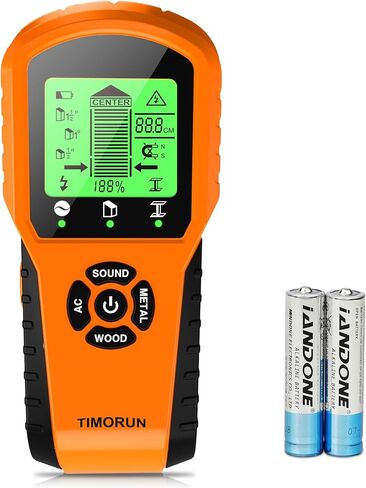 Stud Finder Wall Scanner, Upgraded 6 in 1 Wall Stud Finder Scanner Tool for Detecting Drywall Stud Center Wood Metal AC Wires For Hanging Frame/Mirror/TV Mount, Tangerine in Saudi Arabia