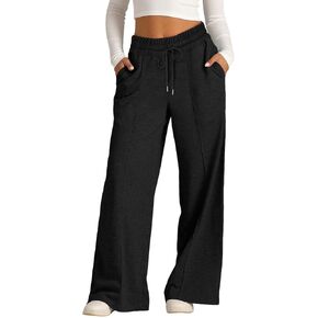 Baggy Sweatpants for Girls Wide Leg Loose Cute Y2k Sweat Pants Elastic High Waist Drawstring Joggers with Pockets in Kuwait