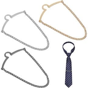 3 Pcs Tie Chain For Men Tie Tacks For Men Ties Clips For Mens Unique Suit Chain For Men's Gold Silver Black Fashion Necktie Clips Chains Mens Accessories With Ring Clasps For Neckties Vests Trousers in Saudi Arabia