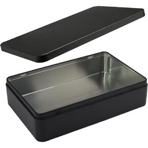 Rectangular Metal Tin, 8.5x5.3x1.9 Inch Black Storage Tin Box for Treats, Gifts, Favors, Candle, and Crafts in Kuwait