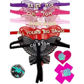 Personalized Thongs with Names - Custom Panties with Name, Lace Thong for Women with Letters G String Panties in Saudi Arabia