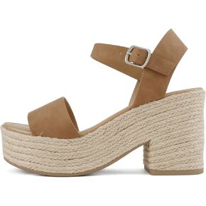 حذاء نسائي من Soda مصنوع من قماش الجوت مفتوح عند الأصابع وحزام للكاحل in Kuwait