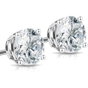 Moissanite Stud Earrings • 14K Gold Solid • Round Cut • Moissanite Stud • Silver Stud Earrings • Moissanite Earring • 4-Prong Setting in Kuwait