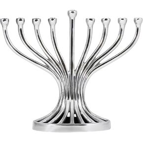 Zion Judaica Artistic Flutes Menorah Traditional Shape Aesthetic Tree Branched Candleholder Chanukiah Fits Standard Hanukkah Candles in Saudi Arabia