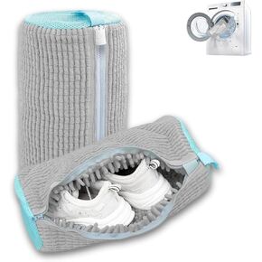 قطعتان من أكياس غسيل الأحذية، أكياس غسيل الأحذية مقاس XXL لمجفف الغسالة، سحاب قوي مع تصميم خطاف، تتضمن حقائب رياضية جافة، حقيبة غسيل قابلة لإعادة الاستخدام للأحذية الرياضية، التنس، رمادي قطعة واحدة in Kuwait