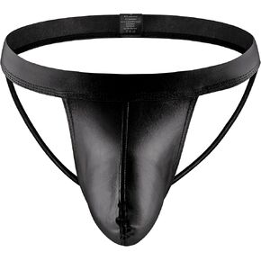 Mens Shiny Metallic Jockstrap Pouch G-String Thong Low Rise Backless Lingerie Jock Strap Thongs Clubwear in Saudi Arabia